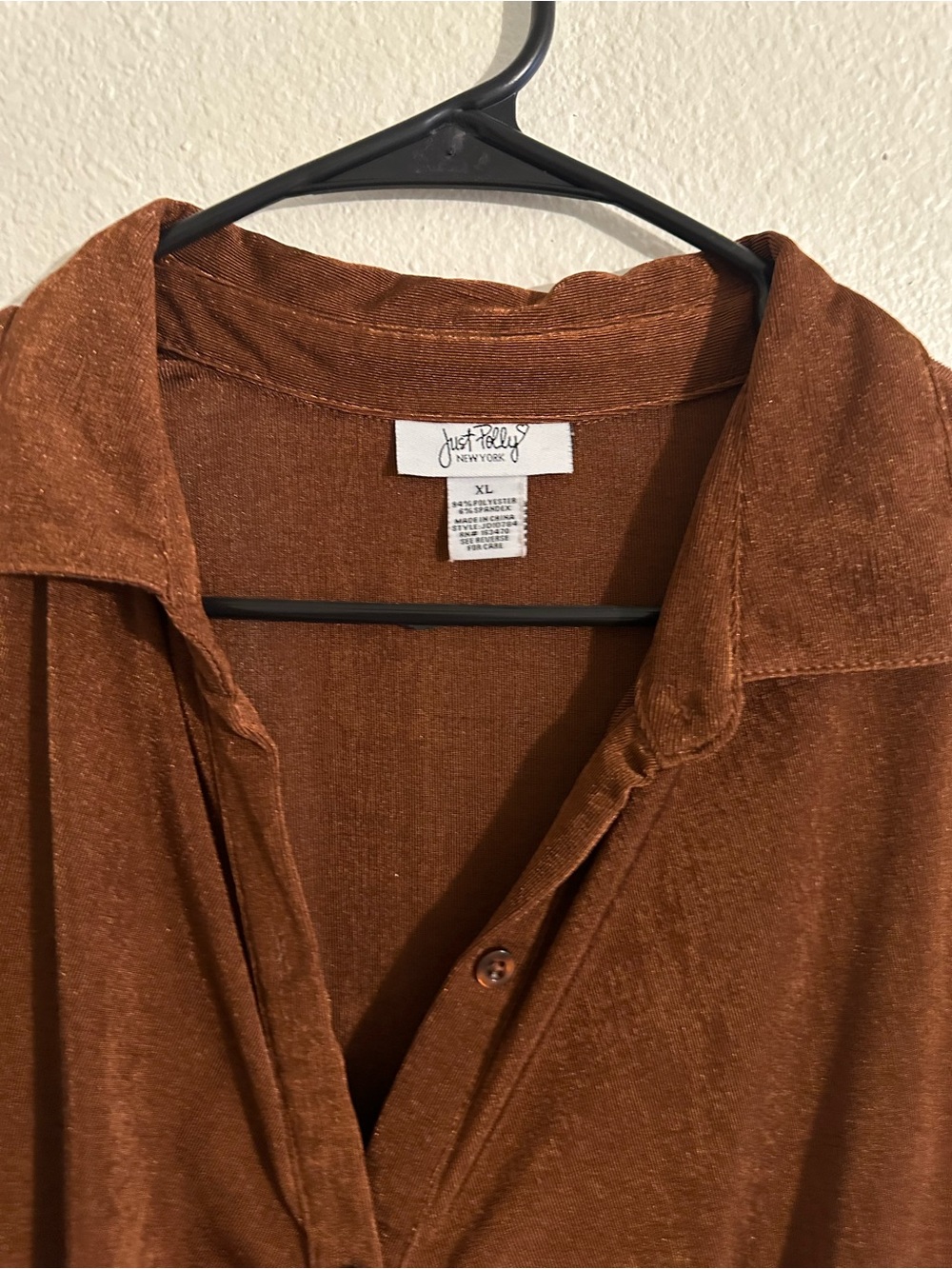Rust Brown Ruched Button-Front Dress - Picture 2 of 2